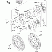Схема вузла: Переднє гальмо для Kawasaki ZR1000 Z1000