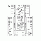 Схема вузла: Вилка передньої осі для Kawasaki VN250 Eliminator 250V