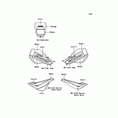 Схема узла: Наклейки (Эбони) для Kawasaki KL250 KL250 Super Sherpa
