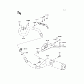 Схема вузла: Вихлопна система для Kawasaki KL250 KL250 Super Sherpa