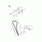 Схема вузла: Розподвал & Ланцюг ГРМ & Натягувач для Kawasaki EX400 Ninja 400R ABS