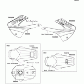 Схема вузла: Інформаційні наклейки (kx85-a4/b4) для Kawasaki KX85 KX85