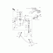 Схема узла: Задний тормозной цилиндр для Kawasaki ER250 Z250