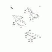 Схема узла: Задние боковые обтекатели & Защита цепи для Kawasaki ZR250 Balius