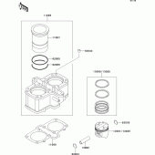 Схема узла: Цилиндр & Поршень для Kawasaki EX500 EX500