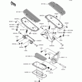 Схема узла: Подножки для Kawasaki VN1500 VN1500 Classic Tourer