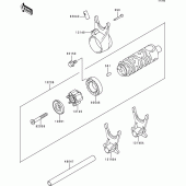 Схема вузла: Gear change drum/shift fork(s) для Kawasaki EN500 Vulcan 500 LTD