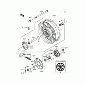 Схема вузла: Ступиця заднього колеса для Kawasaki EN650 Vulcan S SE