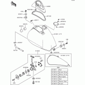 Схема узла: Топливный бак для Kawasaki EN500 Vulcan 500 LTD