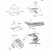 Схема вузла: Decal(silver/blue) для Kawasaki ZX1100 ZZ-R1100