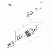 Схема вузла: Переднє колесо для Kawasaki KX250/ KX252 KX250F