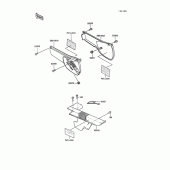 Схема узла: Side cover/chain case(kl250-d8/d9) для Kawasaki KL250 KLR250