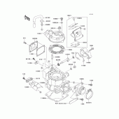 Схема вузла: Головка циліндра/циліндр для Kawasaki KX85 KX85
