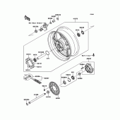 Схема вузла: Ступиця заднього колеса для Kawasaki ZX1000 Z1000SX ABS