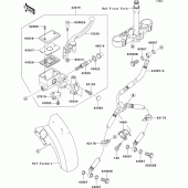 Схема узла: Передний тормозной цилиндр для Kawasaki VN1500 VN1500 Mean Streak