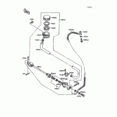 Схема вузла: Задній гальмівний циліндр для Kawasaki VN1500 Vulcan 1500L