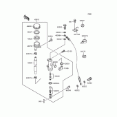 Схема узла: Задний цилиндр гидравлики для Kawasaki ZX400 ZXR400R
