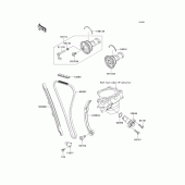Схема узла: Распредвал & Цепь ГРМ & Натяжитель для Kawasaki KX250/ KX252 KX250F