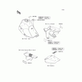 Схема вузла: Інформаційні наклейки для Kawasaki KL650 KLR650