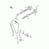 Схема вузла: Розподільник & Ланцюг ГРМ & Натягувач для Kawasaki ZR400 ZRX