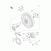 Схема узла: Ступица заднего колеса для Kawasaki EX500 EX500
