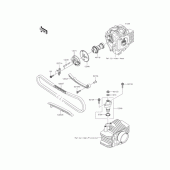 Схема узла: Распредвал & Цепь ГРМ & Натяжитель (s) для Kawasaki KL110 KSR PRO