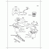 Схема вузла: Наклейки (Green/Blu-/White) для Kawasaki ZX400 ZXR400R
