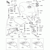 Схема узла: Топливный бак(1/2)(zx600-e1) для Kawasaki ZX600 ZZ-R600