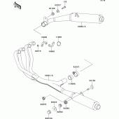 Схема узла: Выхлопная система (s) для Kawasaki ZX1100 ZZ-R1100