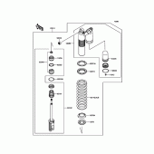 Схема узла: Задний амортизатор(ы) для Kawasaki KLX450 KLX450R