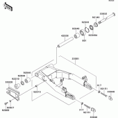 Схема узла: Задний рычаг (Маятник) для Kawasaki EJ650 W650