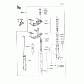 Схема вузла: Вилка передньої осі для Kawasaki VN750 Vulcan 750