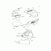 Схема вузла: Decals(ebony/gray/blue) для Kawasaki ZX600 Ninja ZX-6R