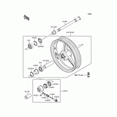 Схема вузла: Ступиця переднього колеса для Kawasaki ZR400 Zephyr X