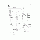 Схема узла: Задний тормозной цилиндр для Kawasaki KX65