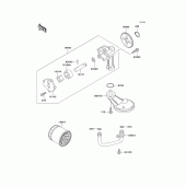 Схема узла: Масляный насос & Масляный фильтр для Kawasaki EX500 Ninja 500R