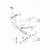 Схема узла: Выхлопная система для Kawasaki ZX600 Ninja ZX-6