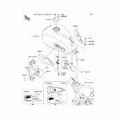 Схема узла: Топливный бак для Kawasaki EJ800 W800