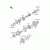 Схема узла: Трансмиссия для Kawasaki KL110 KSR