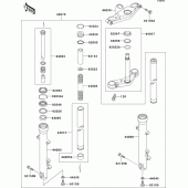 Схема вузла: Вилка передньої осі для Kawasaki EX500