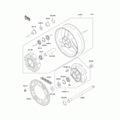Схема вузла: Заднє колесо & Привідний ланцюг для Kawasaki ZX1100 Ninja ZX-11