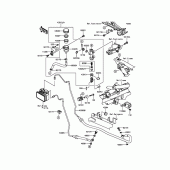 Схема вузла: Задній гальмівний циліндр для Kawasaki EX300 Ninja 300 ABS