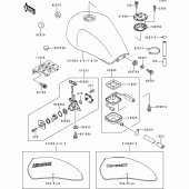 Схема вузла: Паливний бак(1/2)(zr750-c1/c2) для Kawasaki ZR750 Zephyr