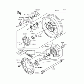 Схема узла: Заднее колесо & Приводная цепь для Kawasaki ZR1200 ZRX1200S