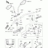Схема узла: Руль & Пульт управления рулевой для Kawasaki ZR1000 Z1000 ABS