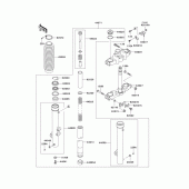 Схема вузла: Вилка передньої осі для Kawasaki KL650 KLR650