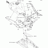 Схема вузла: Задні бічні обтічники & Захист ланцюга для Kawasaki EX650 Ninja 650