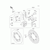 Схема вузла: Переднє гальмо (D4/d5) для Kawasaki KX100
