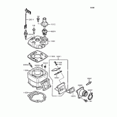 Схема вузла: Cylinder head/cylinder (MX050BE000506) для Kawasaki KMX50 KSR-I