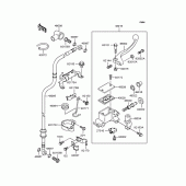 Схема узла: Передний тормозной цилиндр для Kawasaki KL250 KL250 Super Sherpa